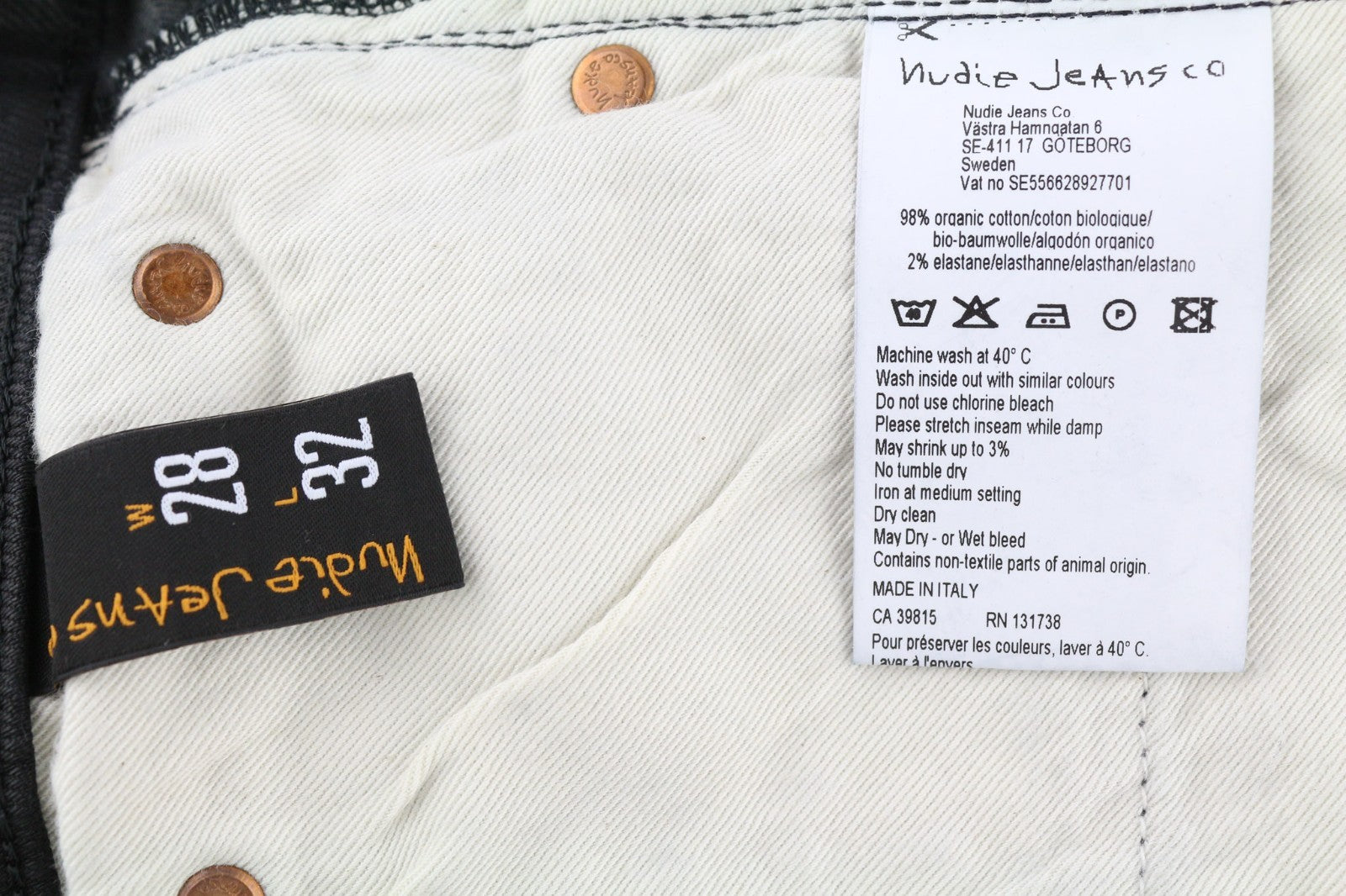 NUDIE JEANS Skinny Lin Men's Jeans W28/L32 Black In Black Coated Cotton Organic