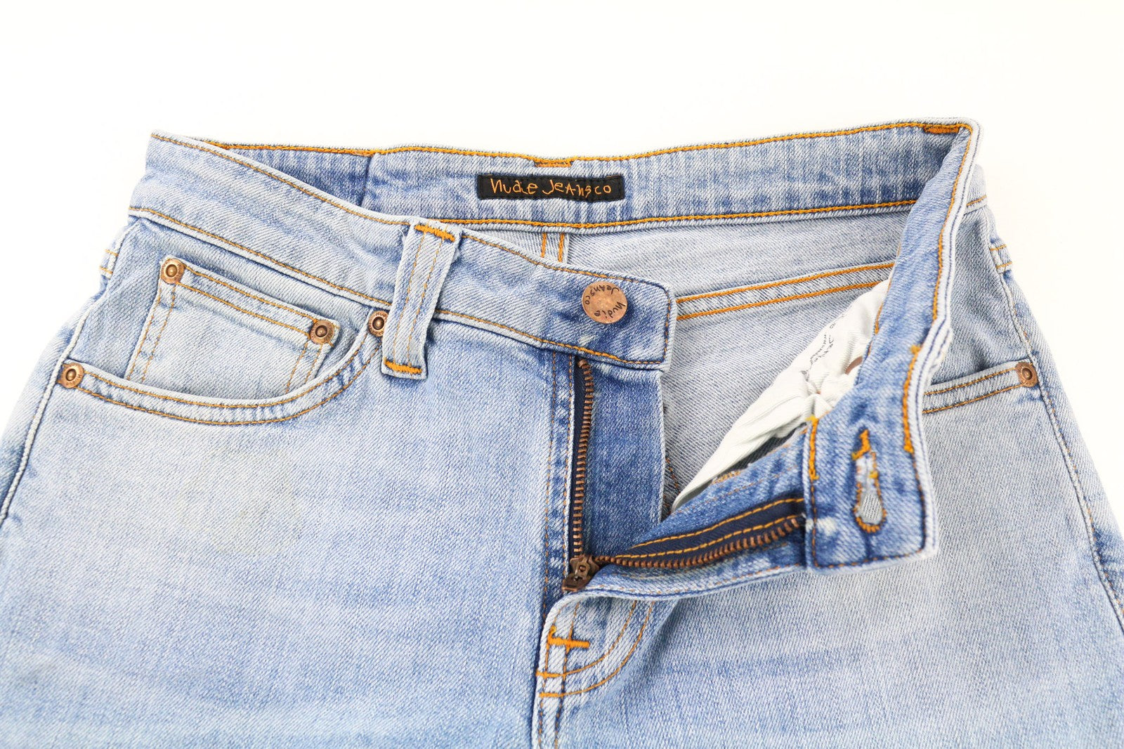 NUDIE JEANS Skinny Lin vyriški džinsai W28/L34 Jaunatviški dėvėti skalbti ekologiški džinsai 