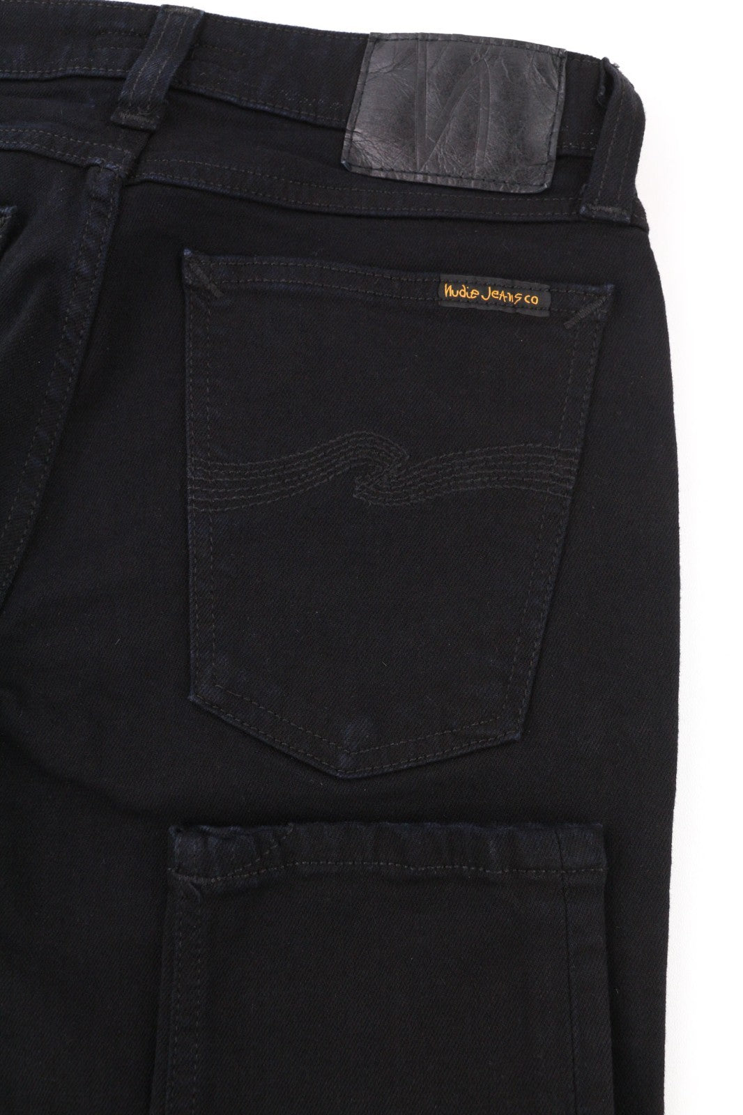 NUDIE JEANS Skinny Lin Men's Jeans W28/L32 Black Black Zipper Denim Logo