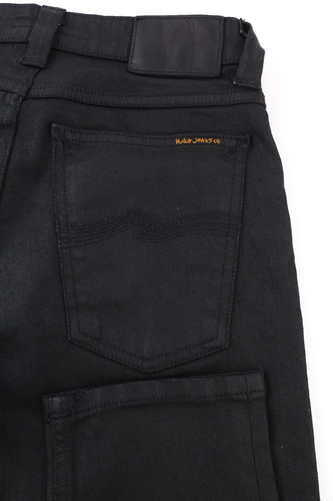 NUDIE JEANS Skinny Lin Men's Jeans W29/L32 Black In Black Coated Organic Cotton