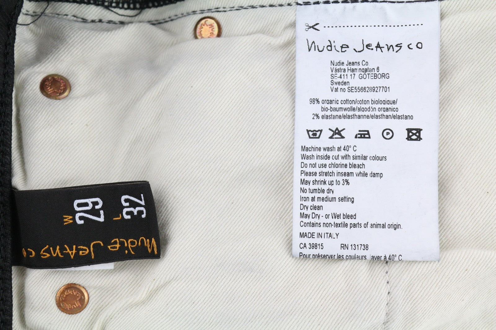 NUDIE JEANS Skinny Lin Men's Jeans W29/L32 Black In Black Coated Organic Cotton