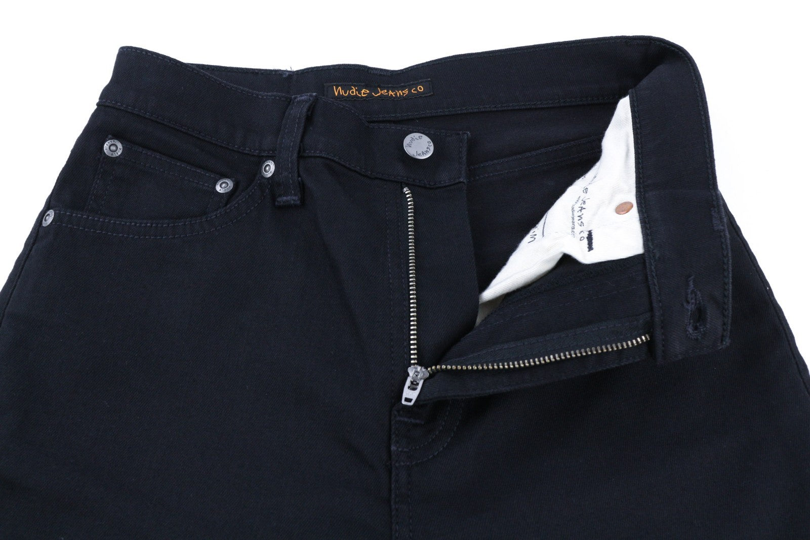 NUDIE JEANS Pipe Led vyriški džinsai W28/L32 Clean Slate ekologiškos medvilnės aptempti užtrauktukai 