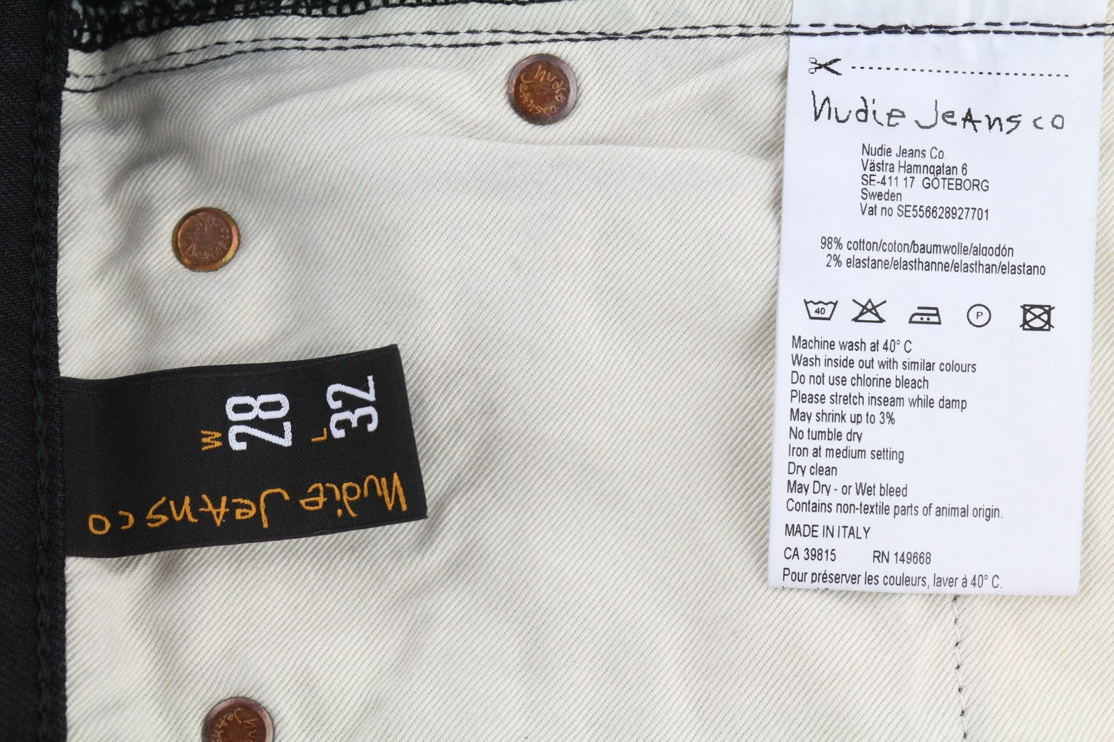 NUDIE JEANS Pipe Led vyriški džinsai W28/L32 Clean Slate ekologiškos medvilnės aptempti užtrauktukai 