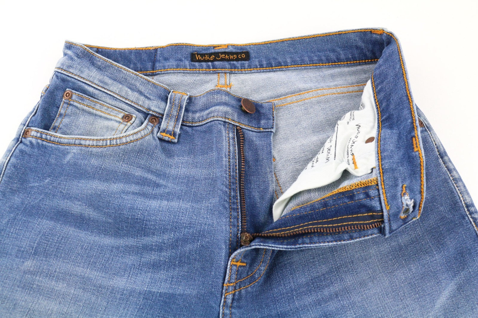 NUDIE JEANS Pipe Led vyriški džinsai W29/L34 Crispy Pepper Blue Washed Cotton 