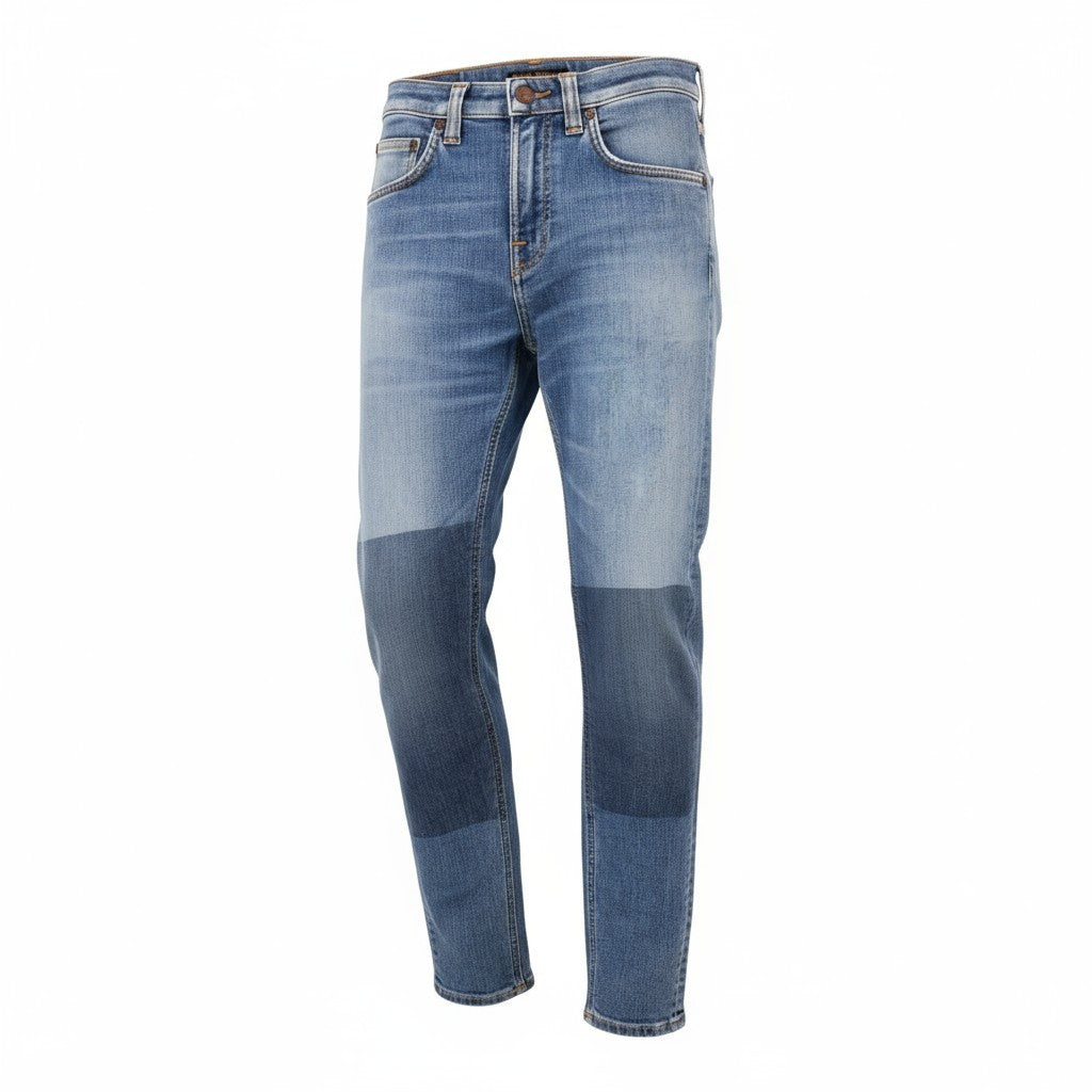 NUDIE JEANS Hightop Tilde Men's Jeans W28/L30 Blue Blocks Washed Stretch Zip