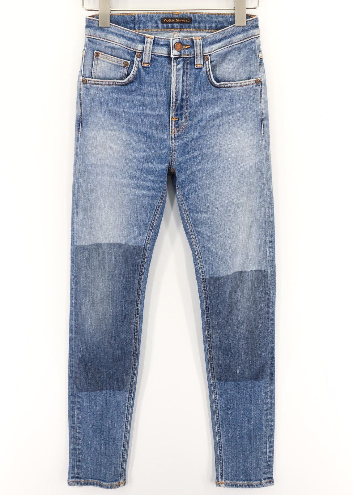 NUDIE JEANS Hightop Tilde Men's Jeans W28/L30 Blue Blocks Washed Stretch Zip