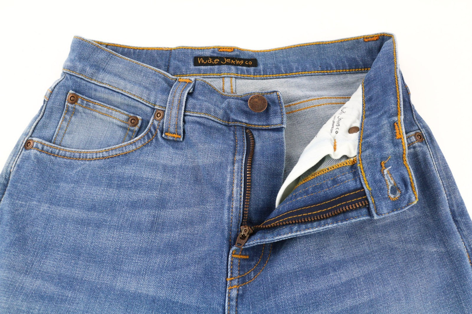 NUDIE JEANS Pipe Led Women's Jeans W27/L34 Crispy Pepper Washed Stretch Blue