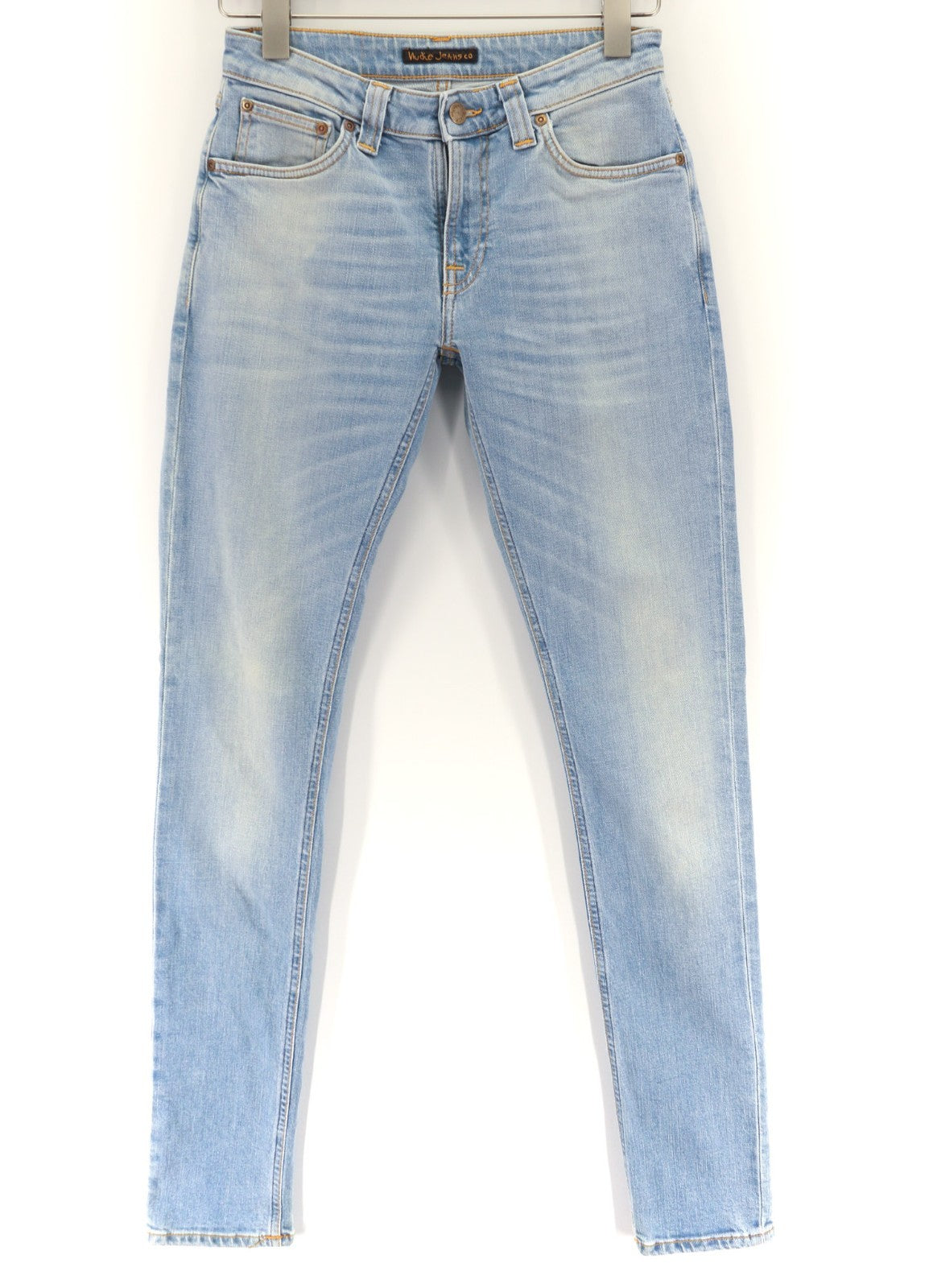 NUDIE JEANS Skinny Lin Blonde Orange Men's Jeans W28/L34 Organic Cotton Zip Fly