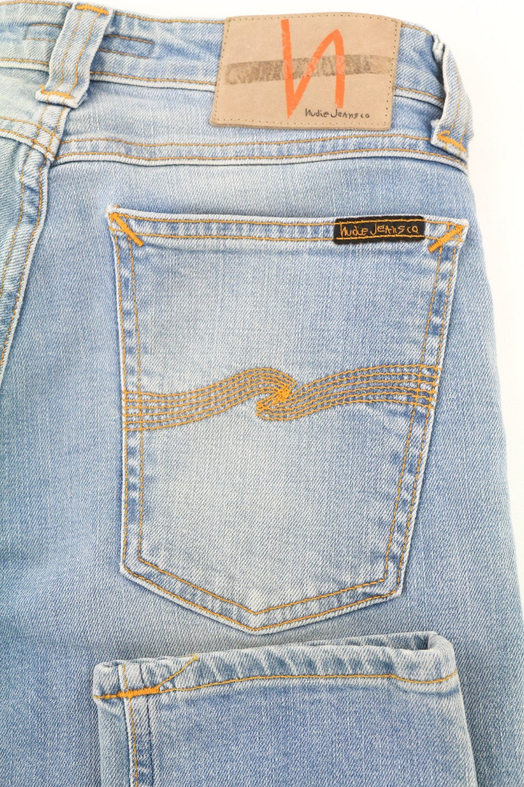 NUDIE JEANS Skinny Lin Blonde Orange Men's Jeans W28/L34 Organic Cotton Zip Fly