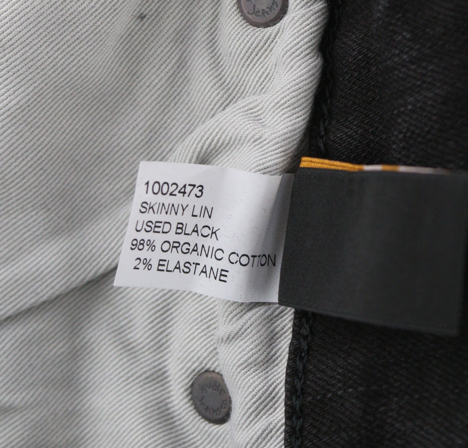 NUDIE JEANS Skinny Lin Used Black Men's Jeans W29/L32 Distressed Whiskers Zip