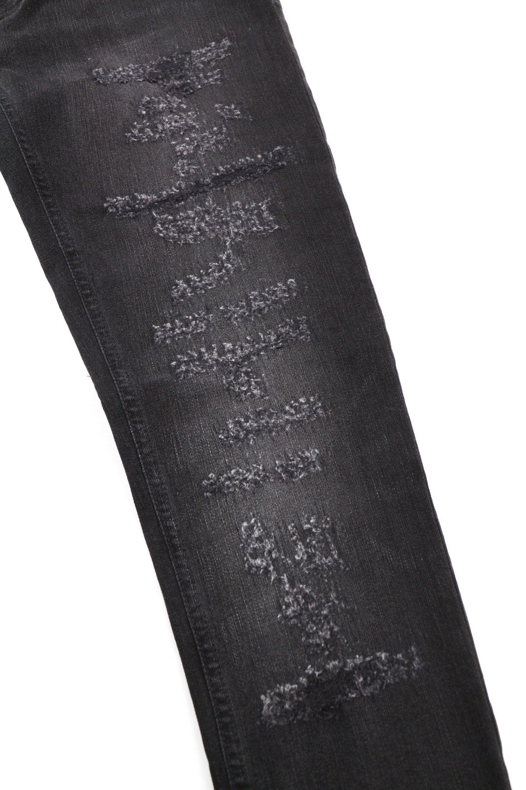 NUDIE JEANS Skinny Lin Used Black Men's Jeans W29/L32 Distressed Whiskers Zip