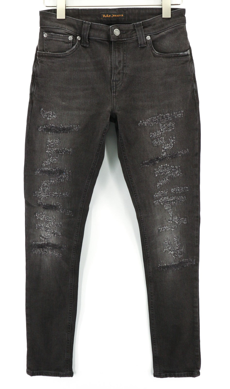 NUDIE JEANS Skinny Lin Used Black Men's Jeans W30/L32 Pocket Faded Distressed