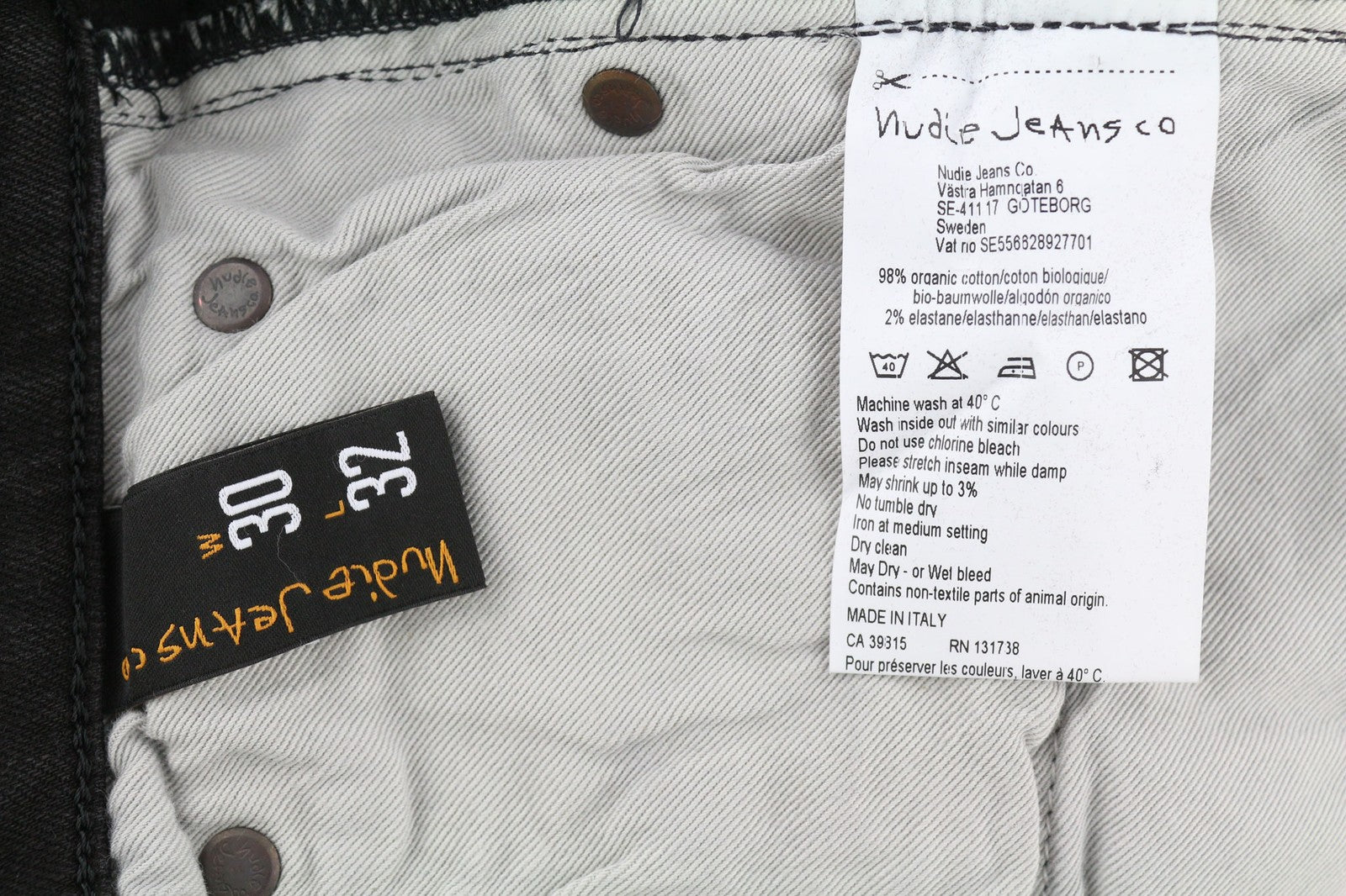 NUDIE JEANS Skinny Lin Used Black Men's Jeans W30/L32 Pocket Faded Distressed