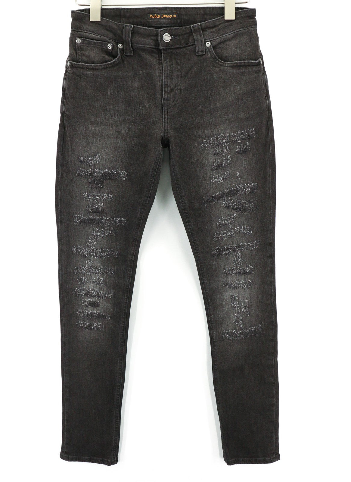 NUDIE JEANS Skinny Lin Used Black Men's Jeans W30/L32 Distressed Casual Faded