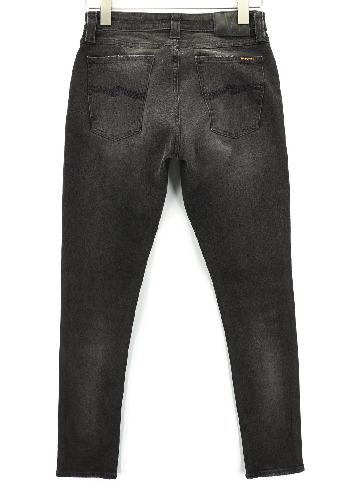 NUDIE JEANS Skinny Lin Used Black Men's Jeans W30/L32 Faded Distressed Cotton