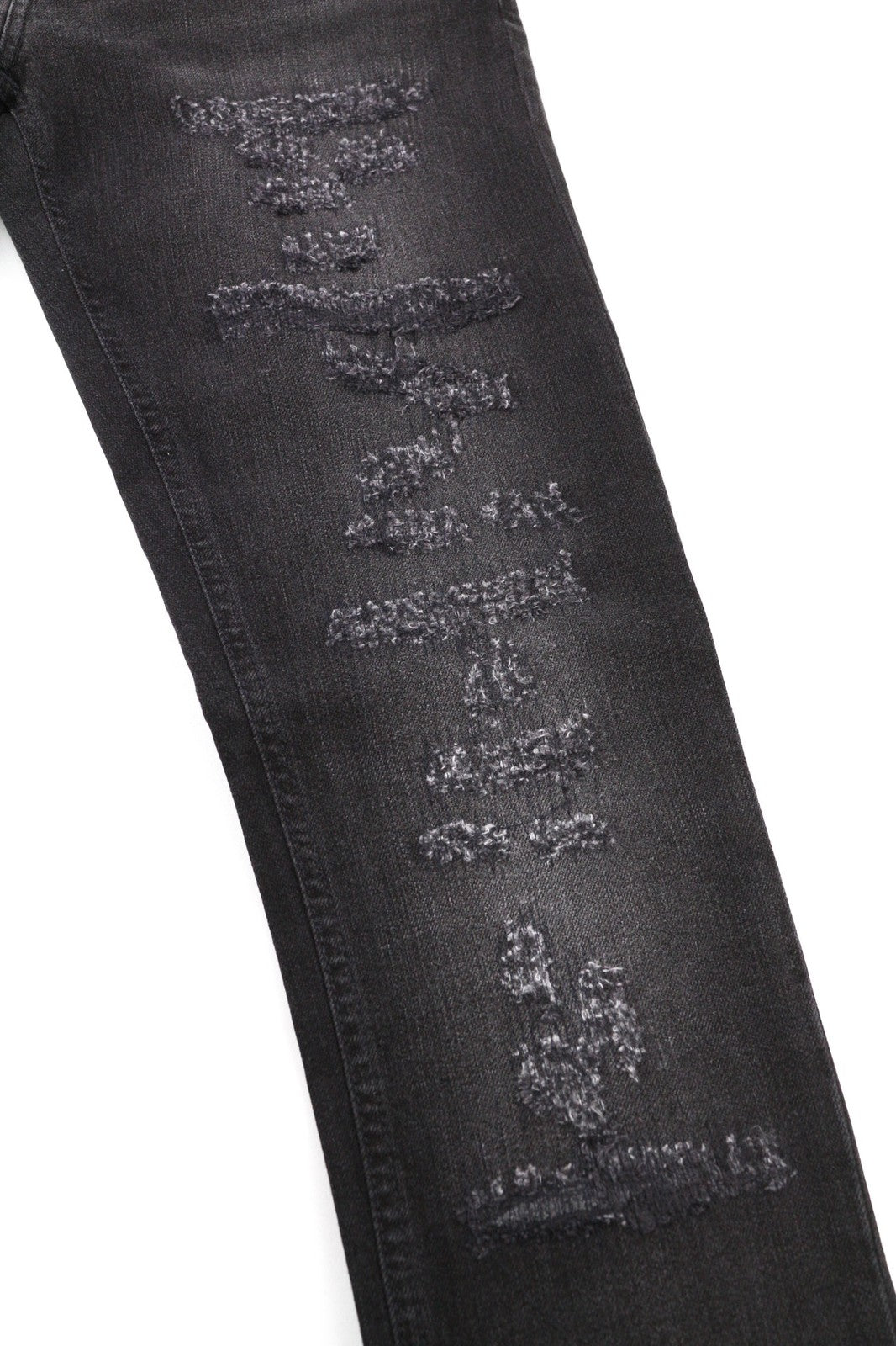 NUDIE JEANS Skinny Lin dėvėti juodi vyriški džinsai W28/L32 medvilninis subraižytas džinsas 