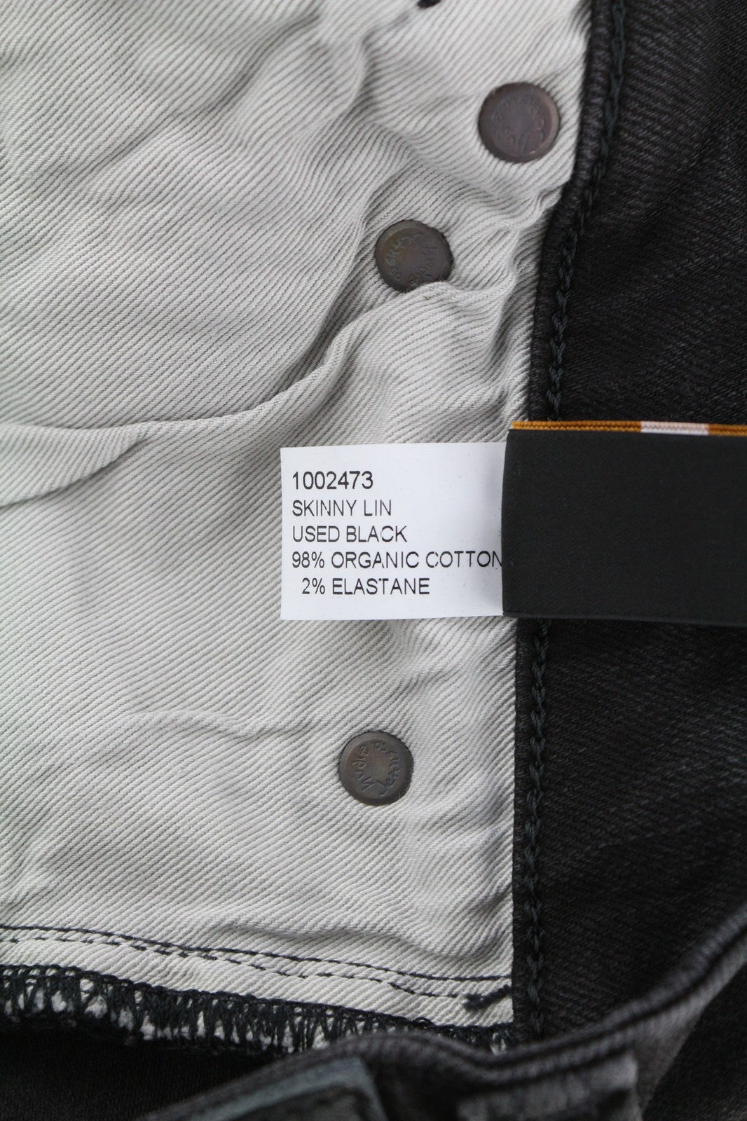 NUDIE JEANS Skinny Lin Used Black Men's Jeans W28/L32 Distressed Pockets Faded