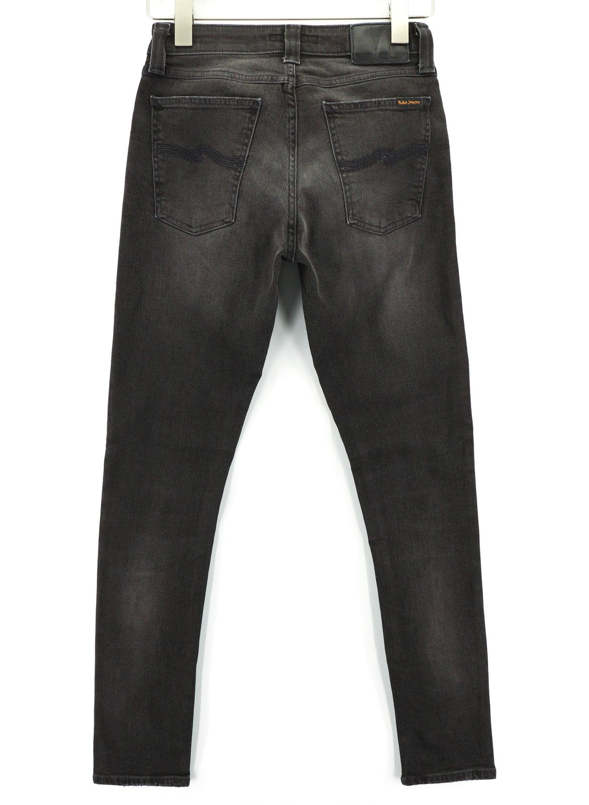 NUDIE JEANS Skinny Lin Used Black Men's Jeans W28/L32 Faded Distressed Cotton