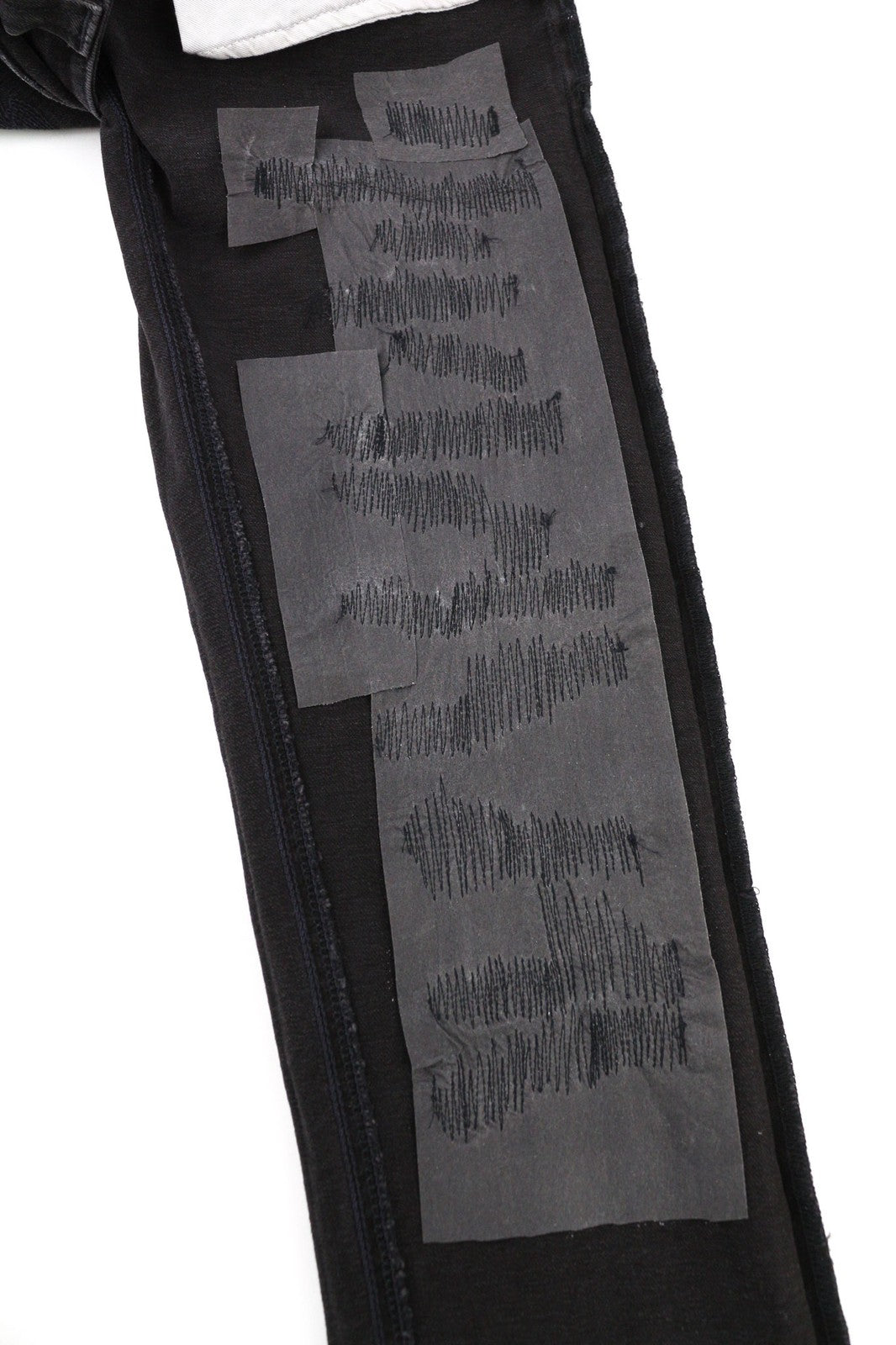 NUDIE JEANS Skinny Lin dėvėti juodi vyriški džinsai W28/L32 išblukusi medvilnė 