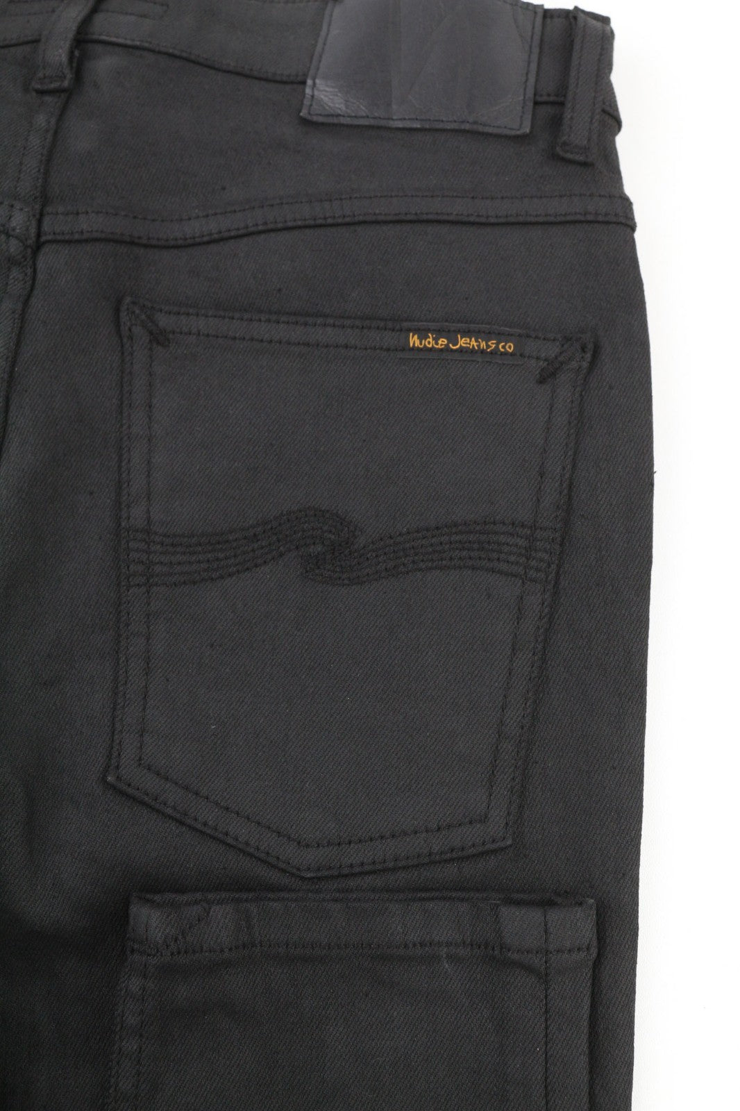 NUDIE JEANS Hightop Tilde Painted Black Men's Jeans W29/L34 Skinny Faded Zip