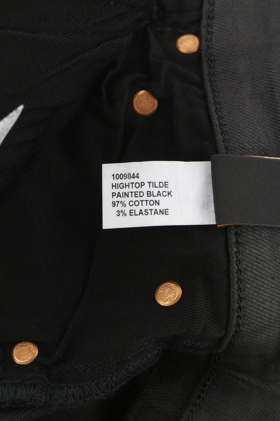 NUDIE JEANS Hightop Tilde Painted Black Men's Jeans W29/L34 Skinny Faded Zip