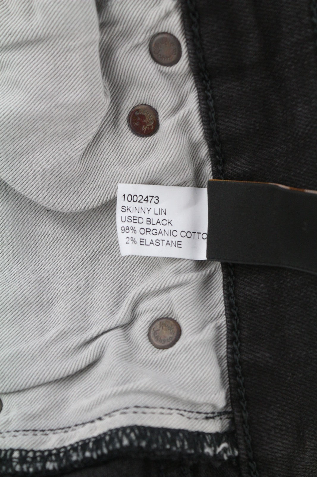 NUDIE JEANS Skinny Lin Used Black Men's Jeans W29/L32 Organic Cotton Faded Zip