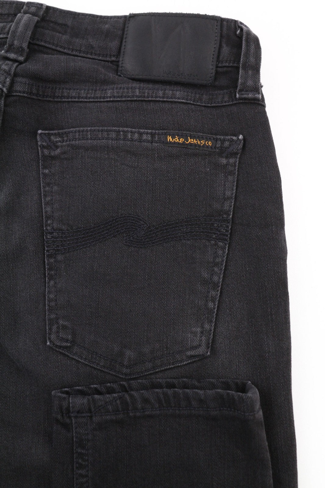 NUDIE JEANS Skinny Lin Used Black Men's Jeans W29/L32 Casual Stretch Zip Denim