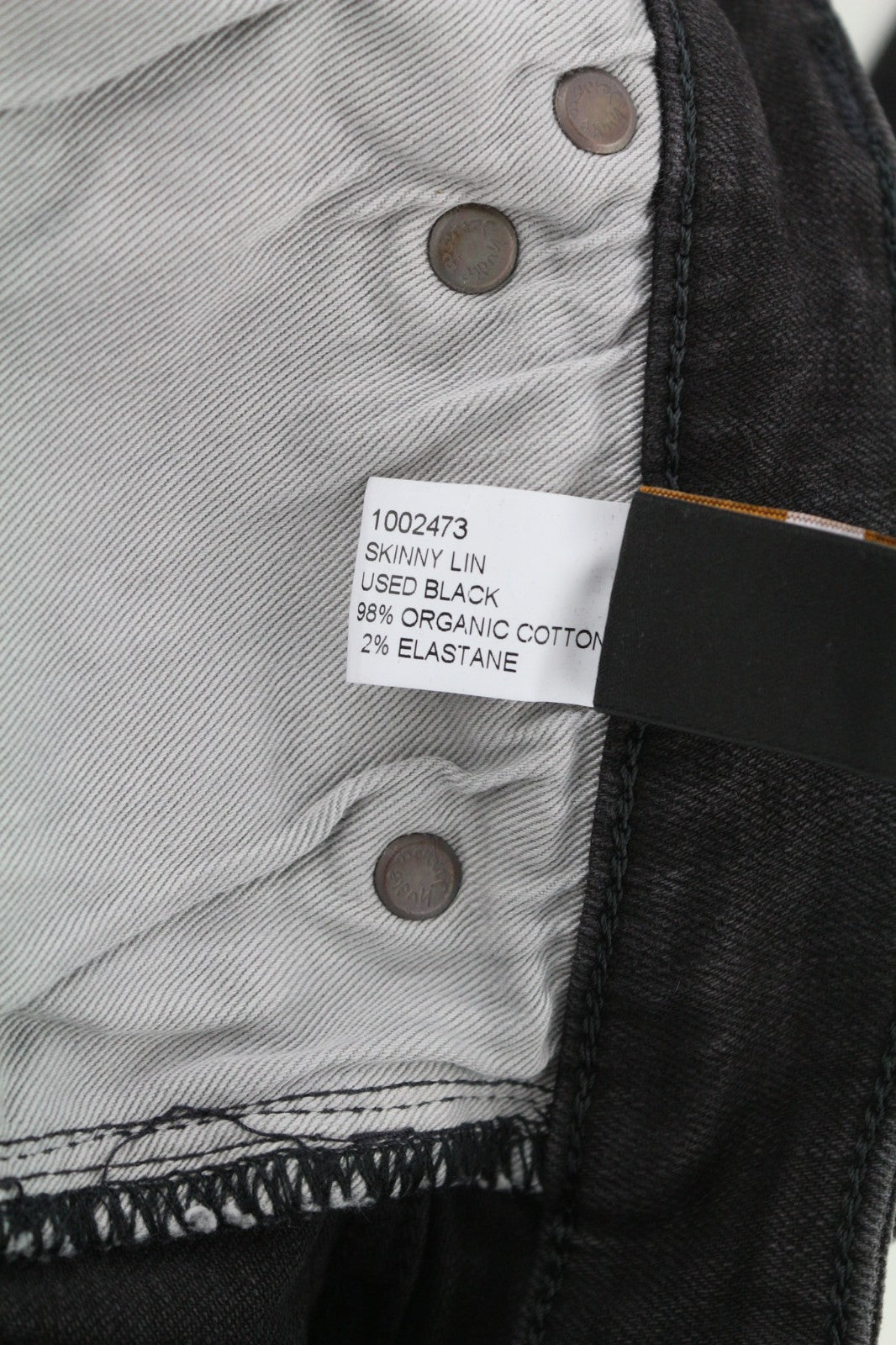 NUDIE JEANS Skinny Lin Used Black Men's Jeans W29/L32 Organic Denim Zip Faded