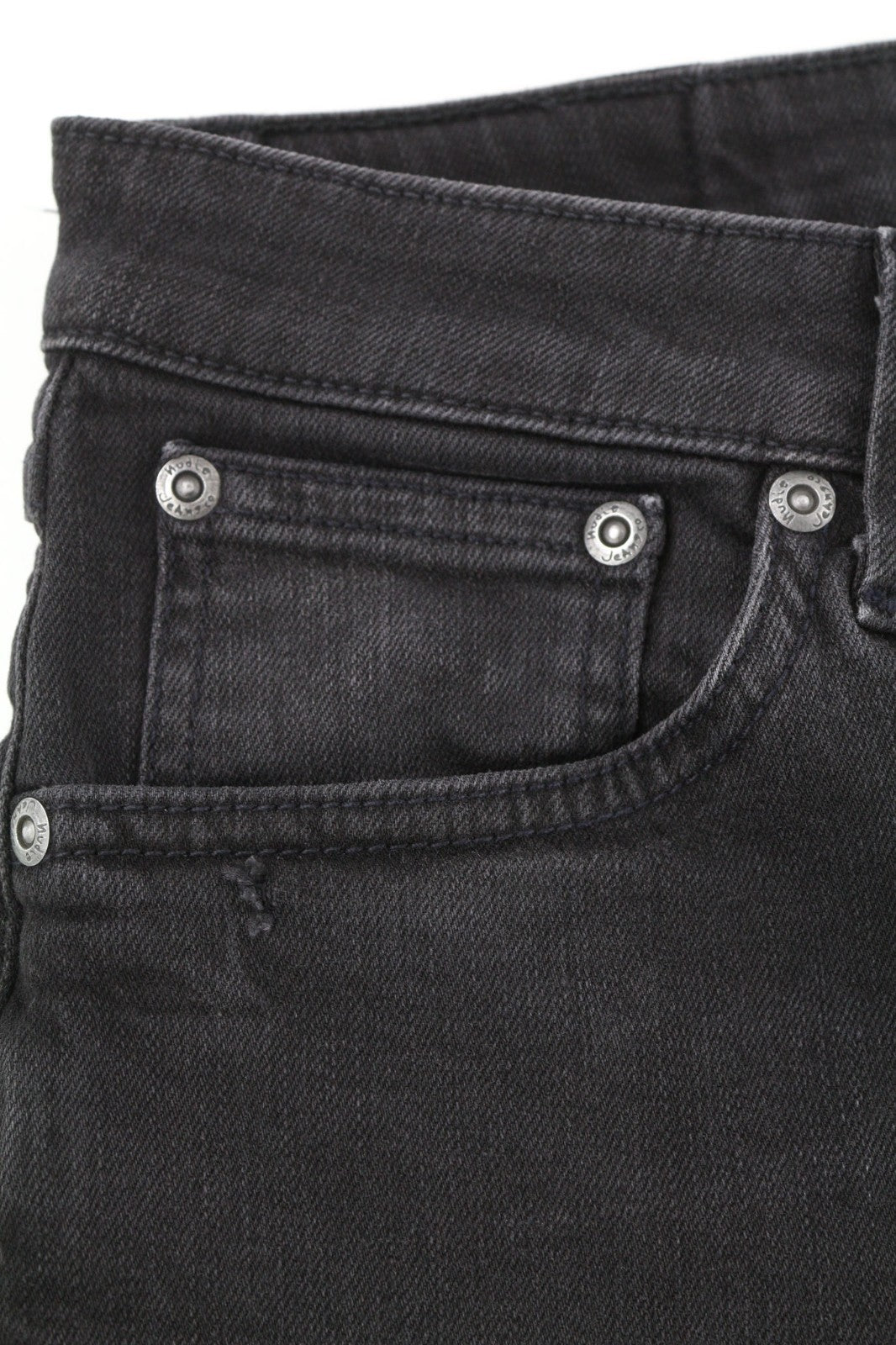 NUDIE JEANS Skinny Lin Used Black Men's Jeans W29/L32 Faded Stretch Cotton Zip