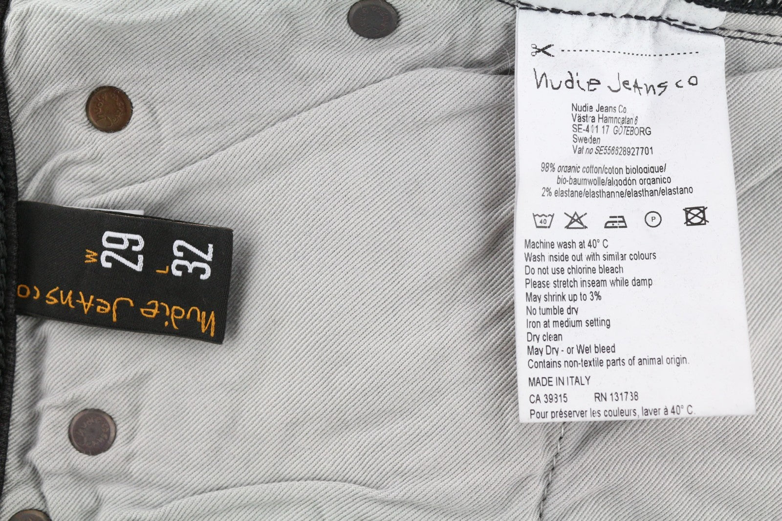 NUDIE JEANS Skinny Lin Used Black Men's Jeans W29/L32 Stretch Organic Cotton