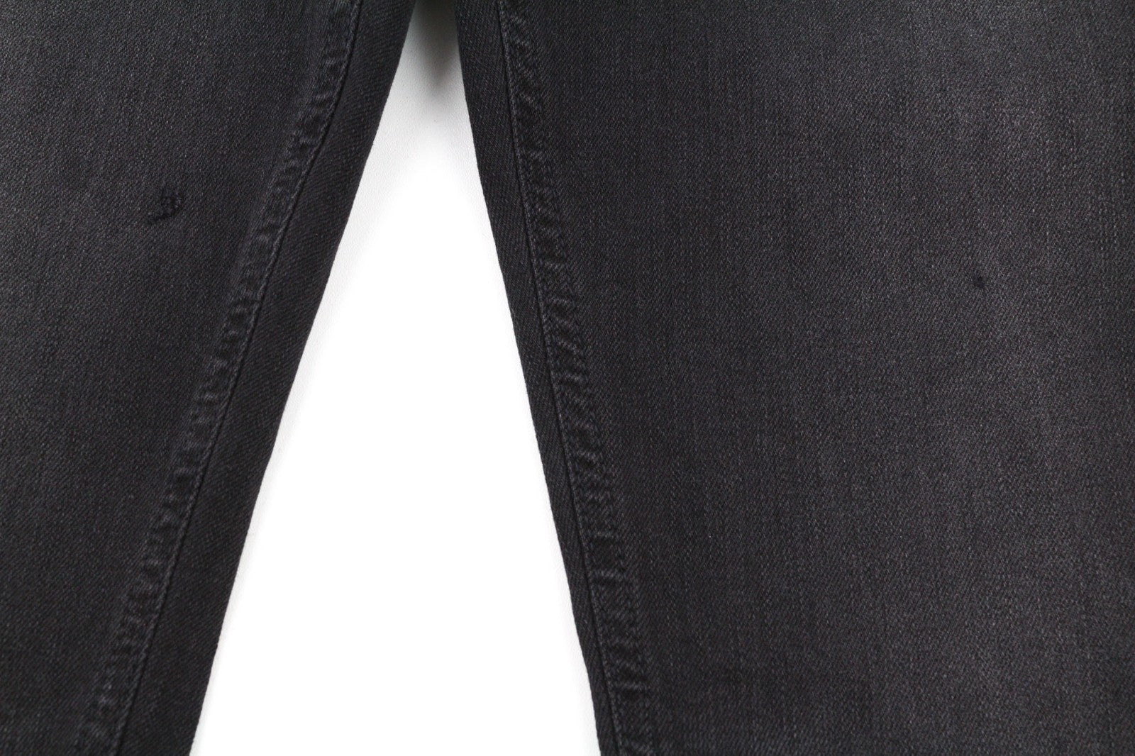 NUDIE JEANS Skinny Lin dėvėti juodi vyriški džinsai W29/L32 ekologiški blukinti tamprūs džinsai 