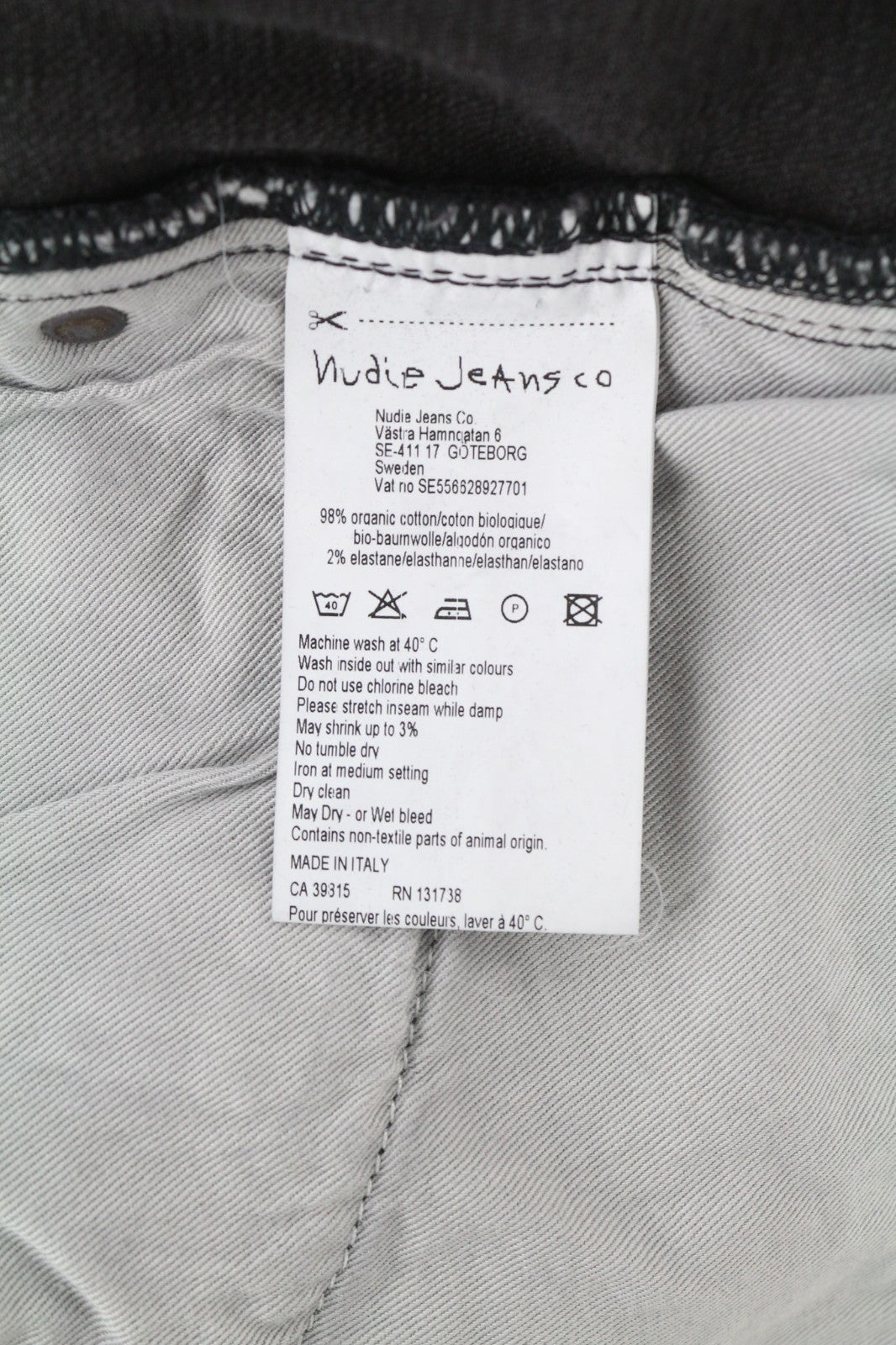 NUDIE JEANS Skinny Lin Used Black Men's Jeans W29/L32 Zip Faded Cotton Stretch