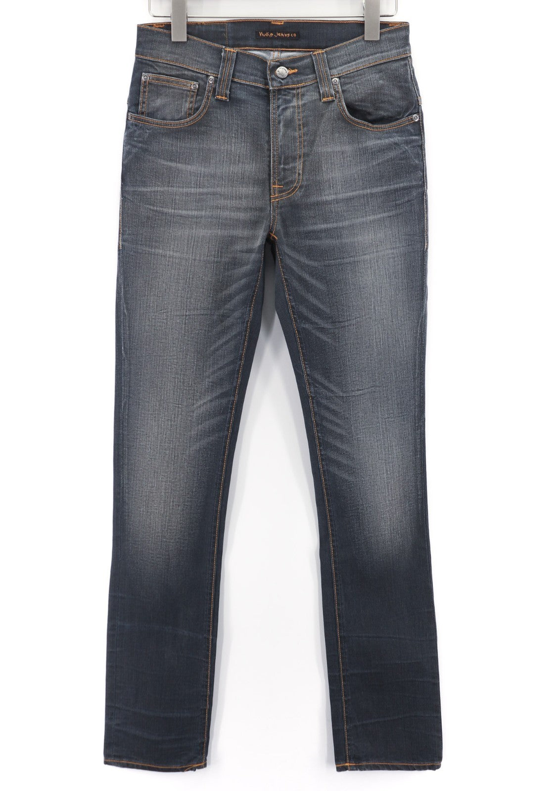 NUDIE JEANS Thin Finn Grey Used Men's Jeans W31/L34 Faded Zip 5 Pocket Denim