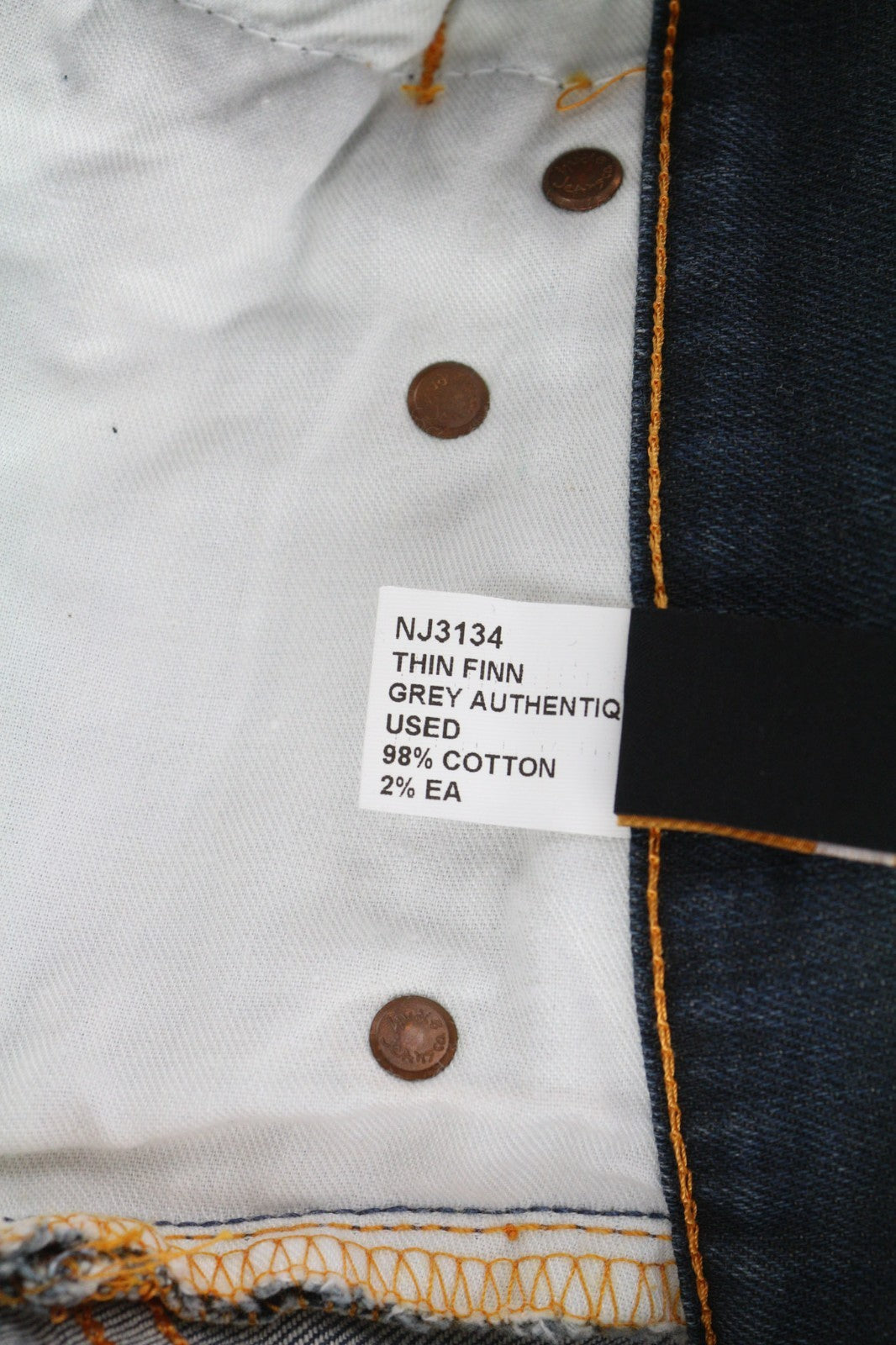 NUDIE JEANS ploni, pilki, dėvėti vyriški džinsai W31/L34 su išblukusiu užtrauktuku ir 5 kišenėmis 