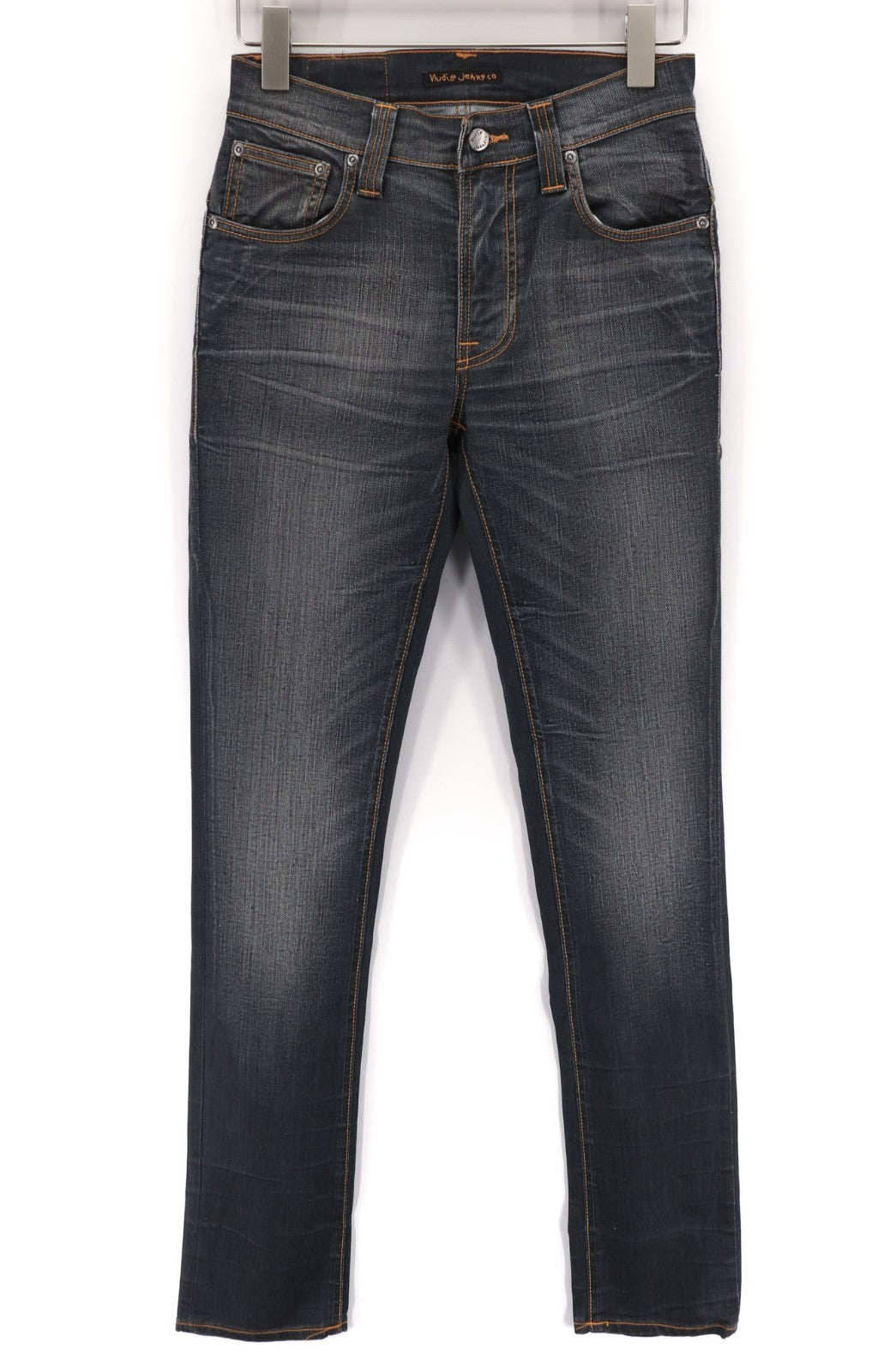 NUDIE JEANS Thin Finn Grey Used Men's Jeans W29/L34 Slim Zip Fly Organic Cotton