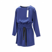 JOHN RICHMOND Women's Dress ~S Blue Elastic Waist Long Sleeve Mini