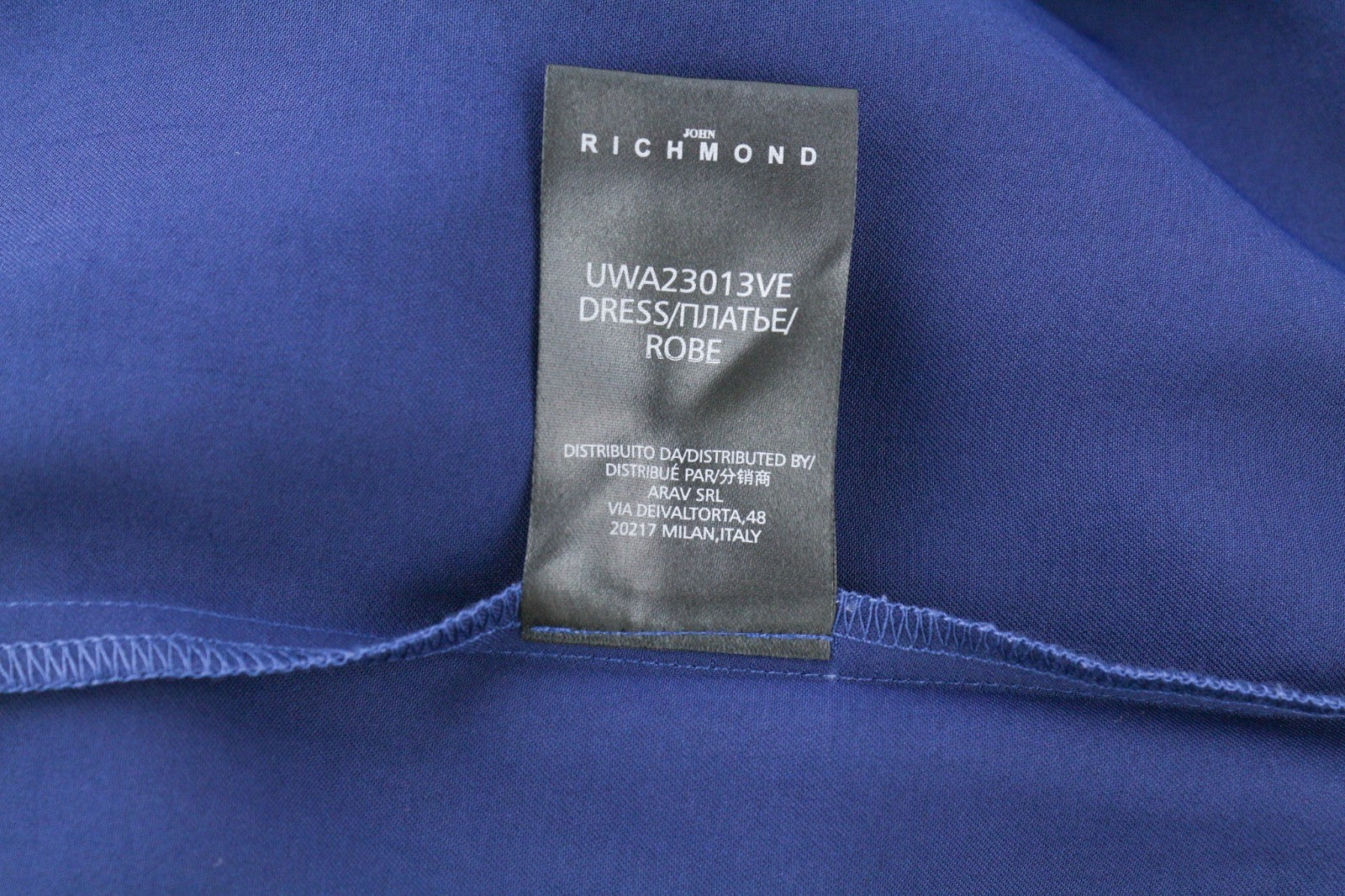 JOHN RICHMOND Women's Dress ~S Blue Elastic Waist Long Sleeve Mini