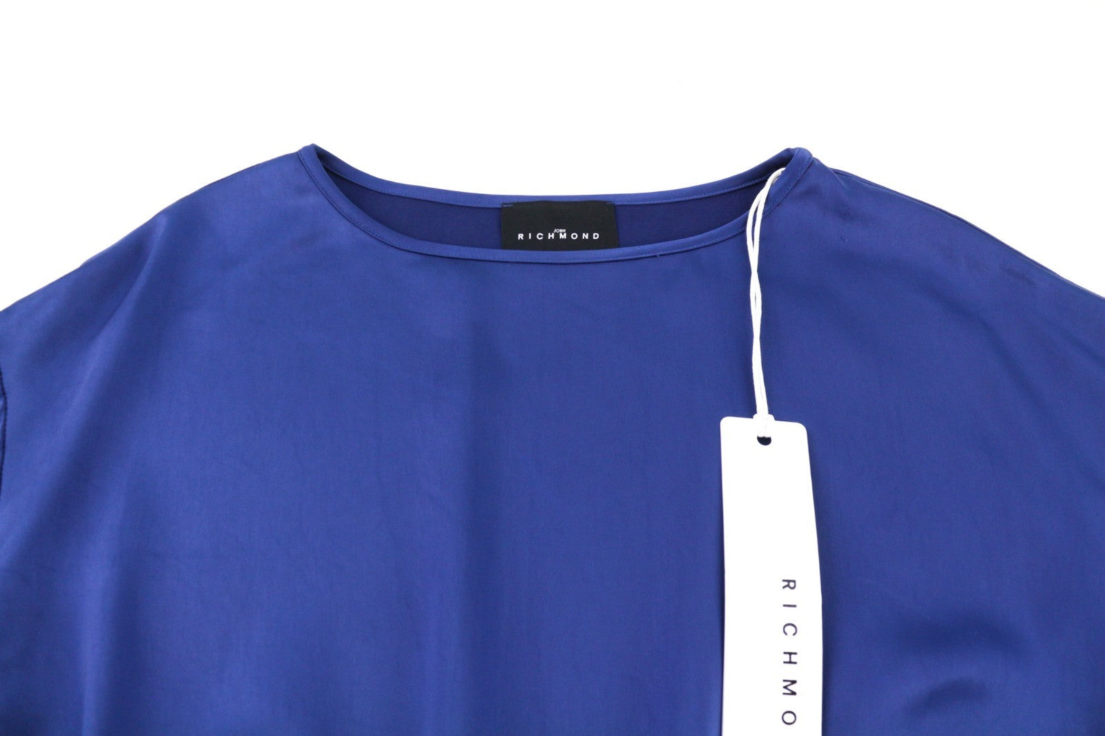 JOHN RICHMOND Women's Dress ~S Blue Elastic Waist Long Sleeve Mini