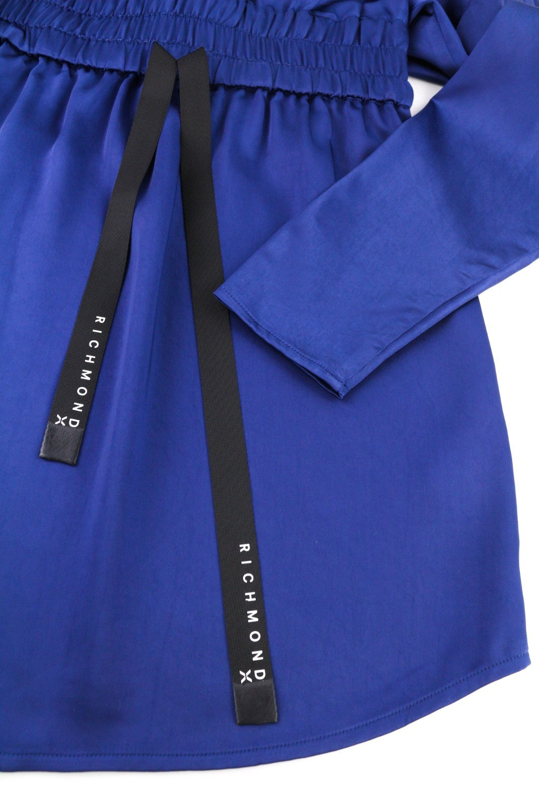 JOHN RICHMOND Women's Dress ~S Blue Elastic Waist Long Sleeve Mini