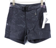 JOHN RICHMOND Women's Shorts S Grey Coated High Rise Belted Pockets