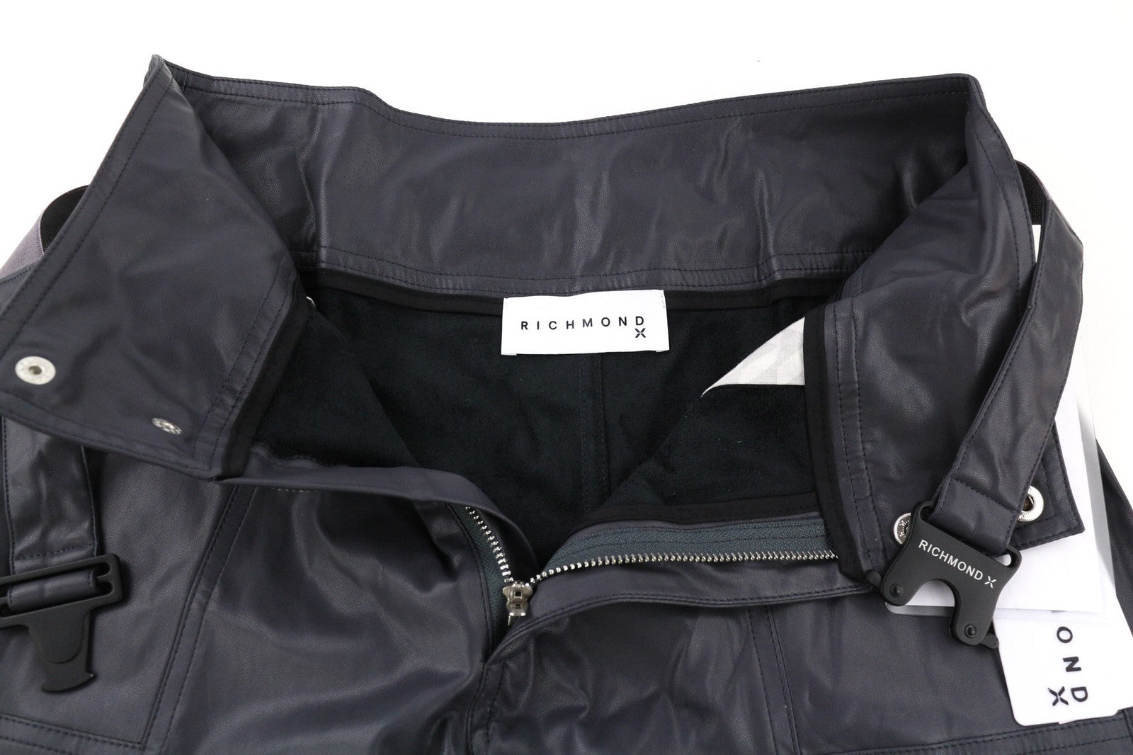 JOHN RICHMOND Women's Shorts S Grey Coated High Rise Belted Pockets