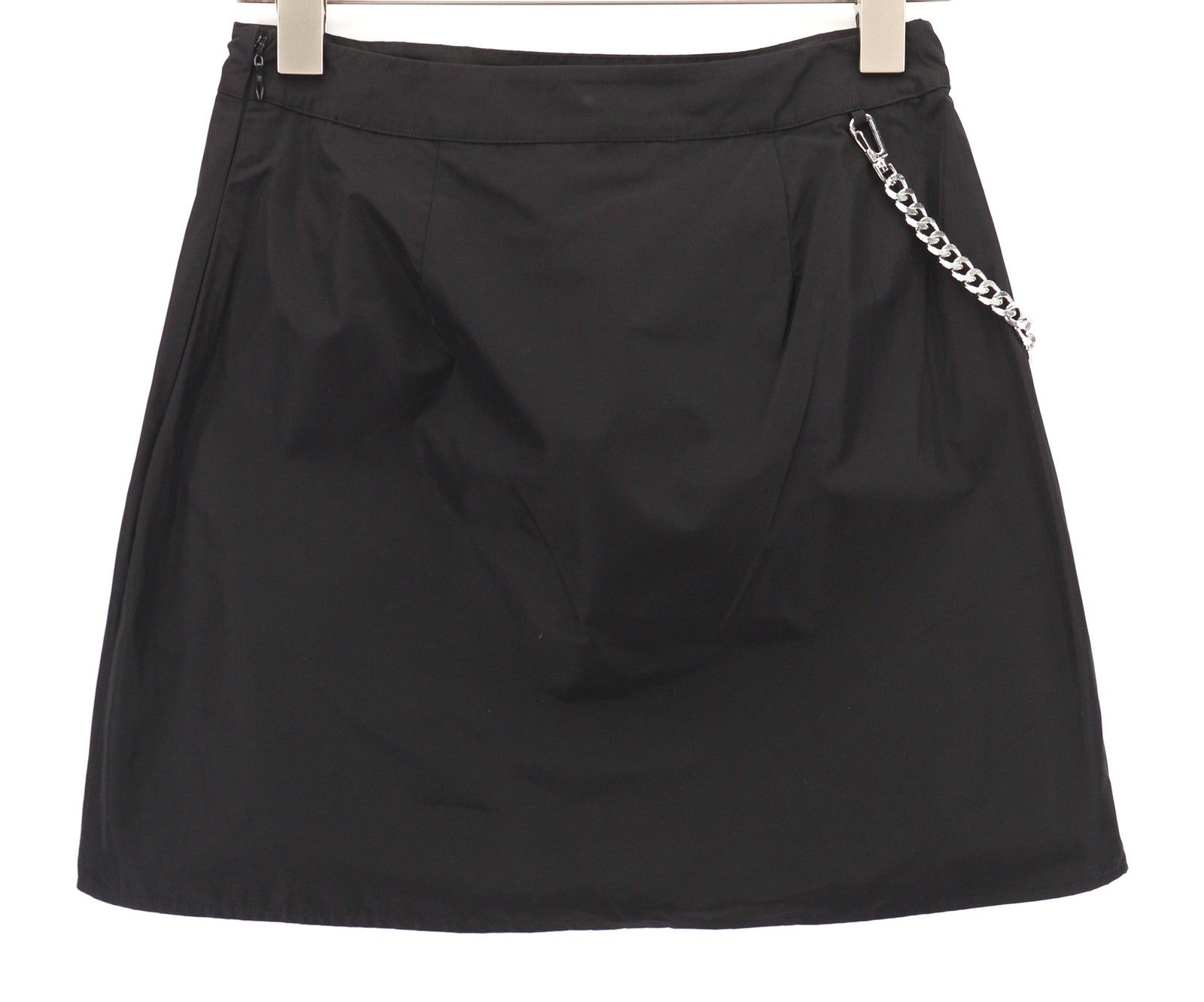 JOHN RICHMOND Women's Skirt ~S Black Short Chain Zip Pocket Logo