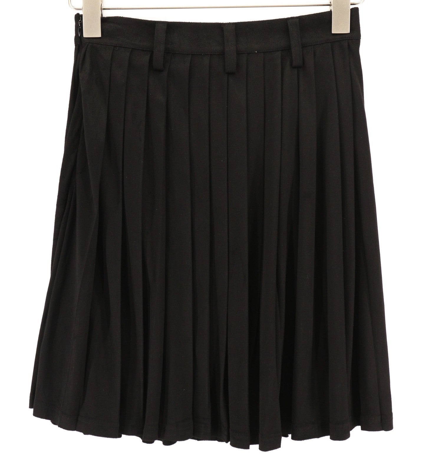 JOHN RICHMOND Women's Skirt S Black Pleated Mini High Rise Logo