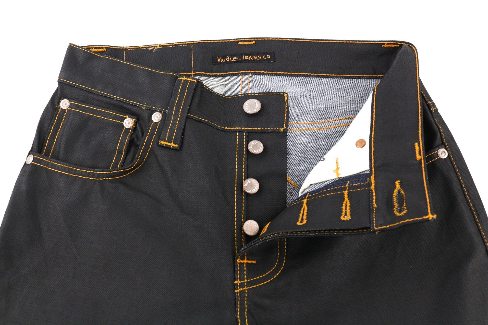 NUDIE JEANS Grim Tim Men's Jeans W28/L32 Slim Fit Dark Blue Coated