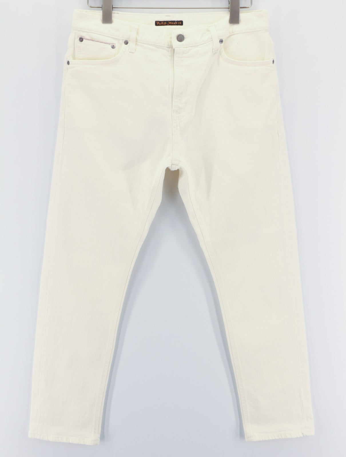 NUDIE JEANS Brute Knut vyriški džinsai W31/L28 Selvedge Anti-Fit Stretch Ecru 