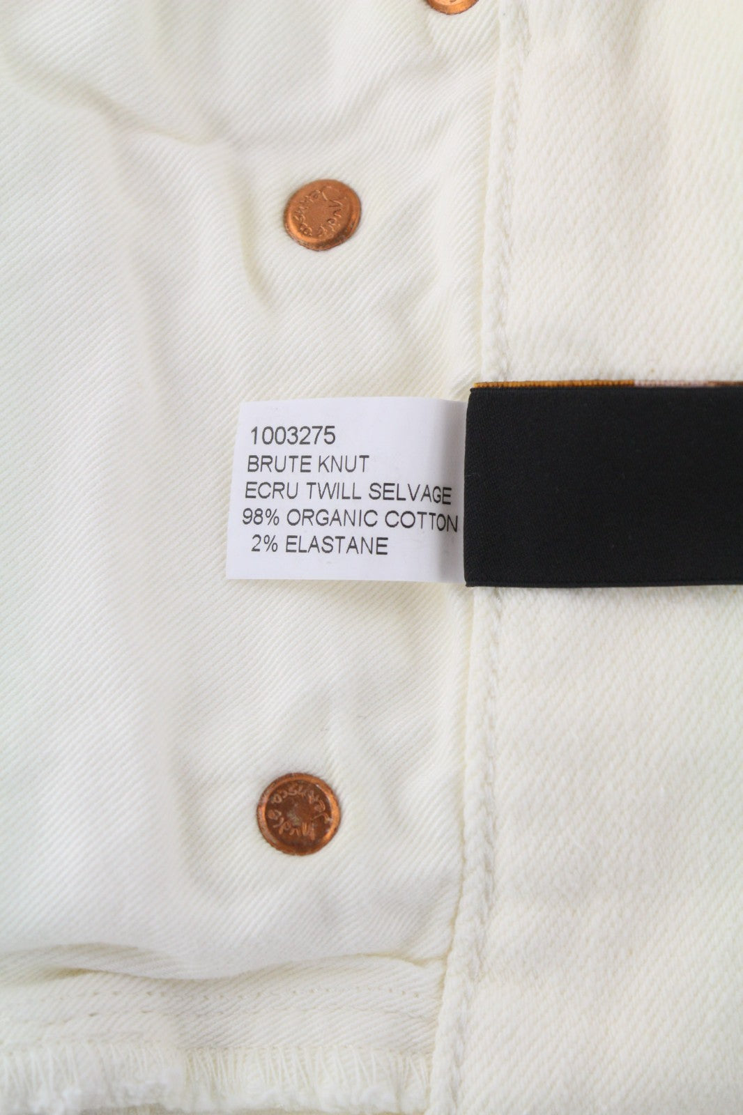 NUDIE JEANS Brute Knut vyriški džinsai W31/L28 Selvedge Anti-Fit Stretch Ecru 