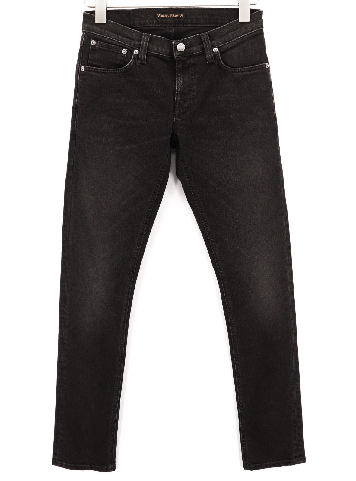 NUDIE JEANS Long John Men's Jeans W28/L32 Slim Stretch Black Denim