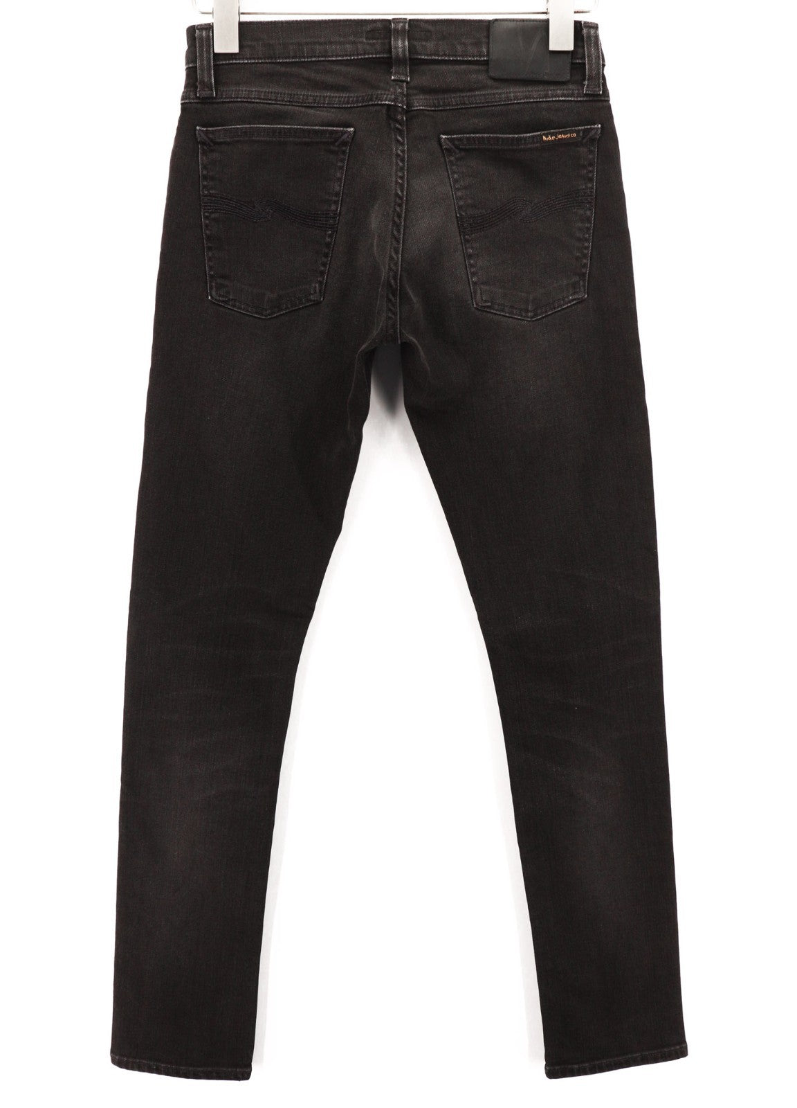 NUDIE JEANS Long John Men's Jeans W28/L32 Slim Stretch Black Denim