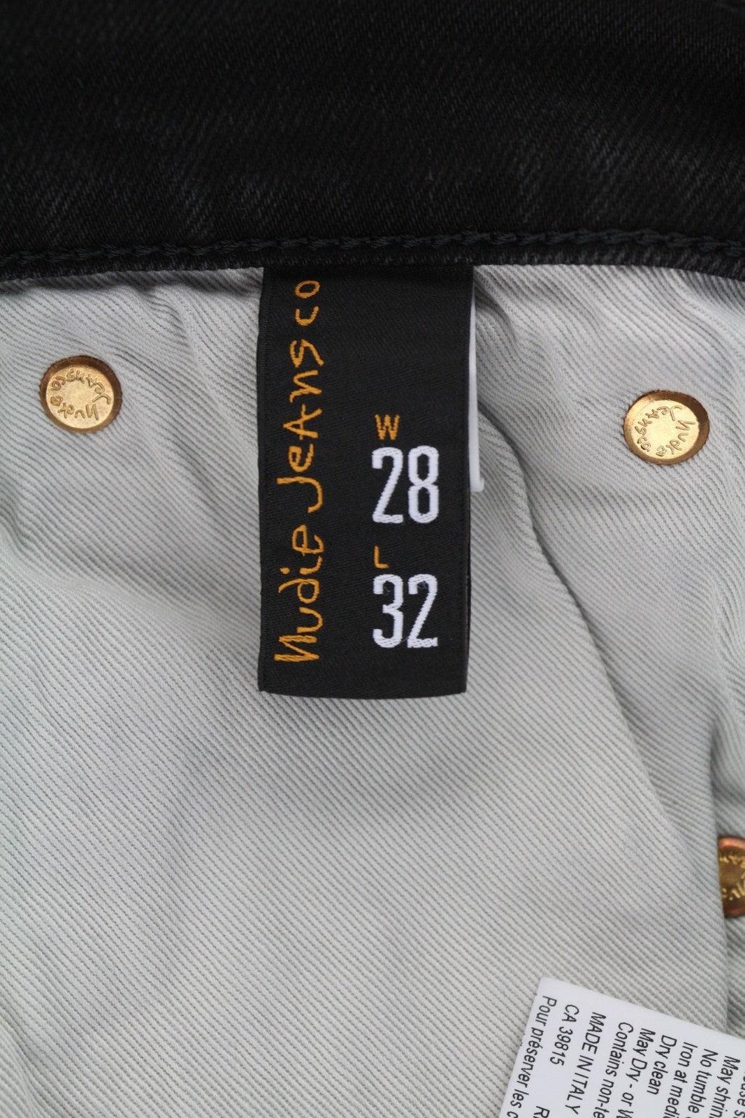 NUDIE JEANS Long John Men's Jeans W28/L32 Slim Stretch Black Denim