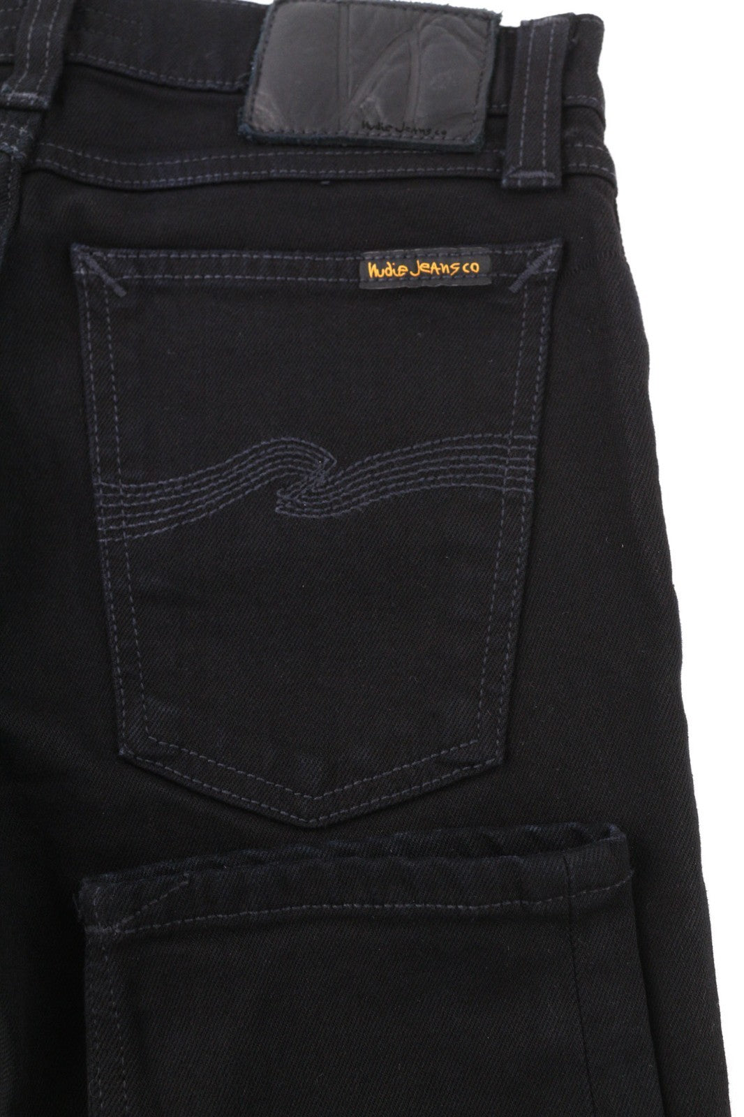 NUDIE JEANS Long John Women's Jeans W26/L30 Slim Stretch Black Casual